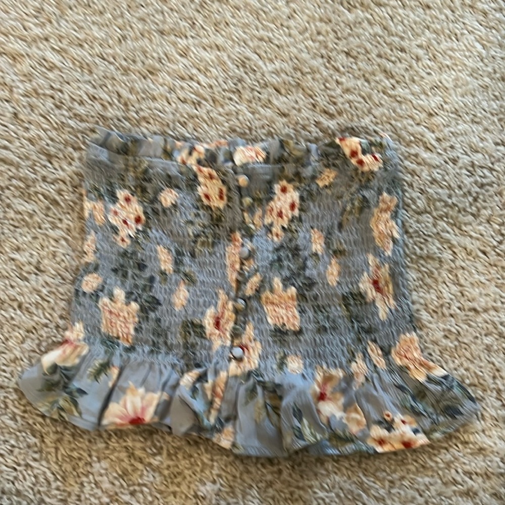 American Eagle floral strapless summer top